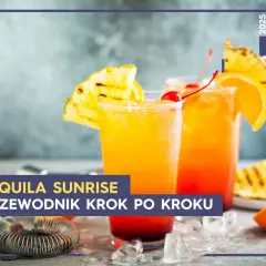 Tequila Sunrise przepis: dwa drinki z pomarańczą i wiśnią, ozdobione ananasem. Idealne na lato.