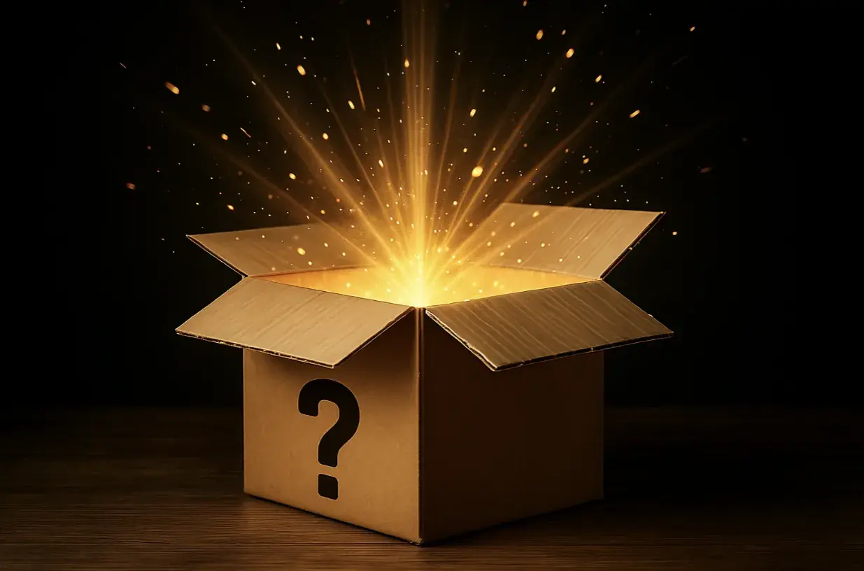 Mystery box z tajemniczą zawartością